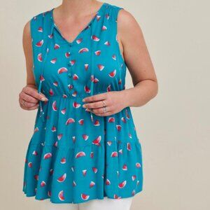 Torrid Textured Stretch Rayon Tiered Tank